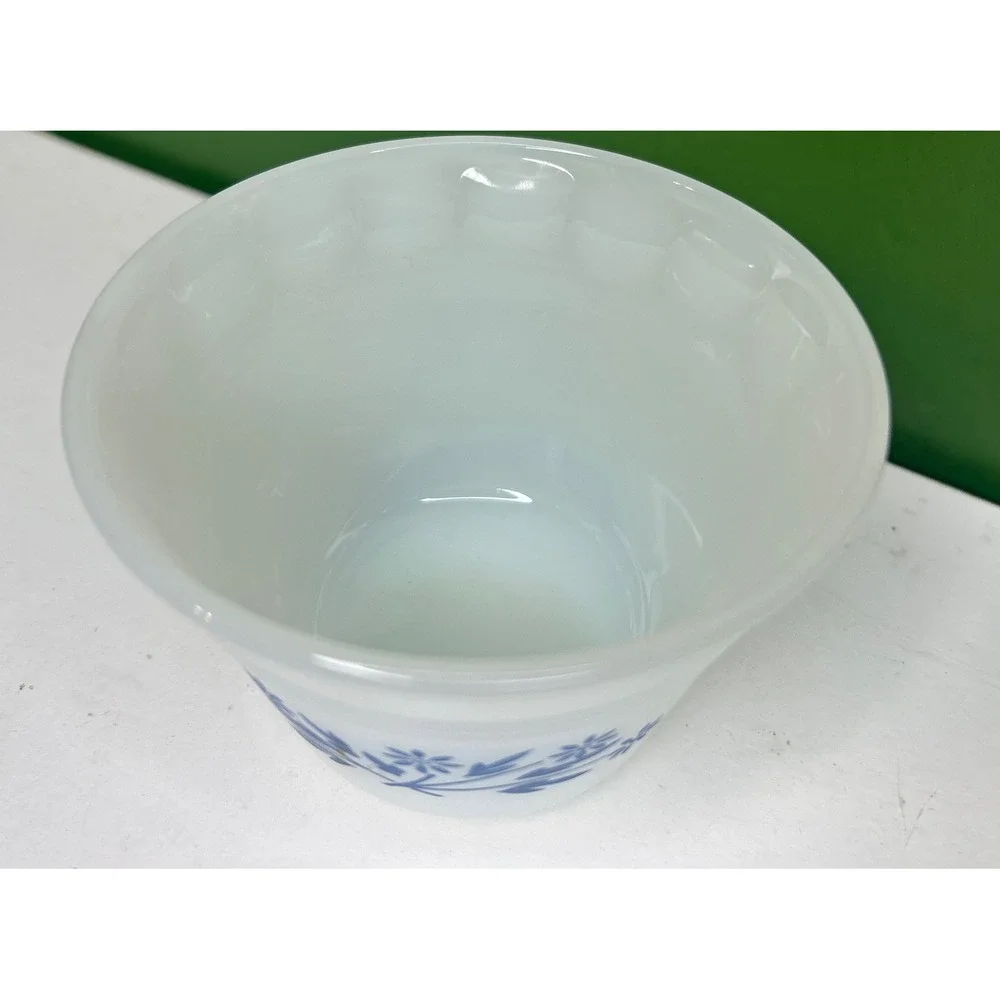 Vintage Pyrex Blue Onion Milk Glass Custard Cup Ramekin White 6oz 462 Bowl USA